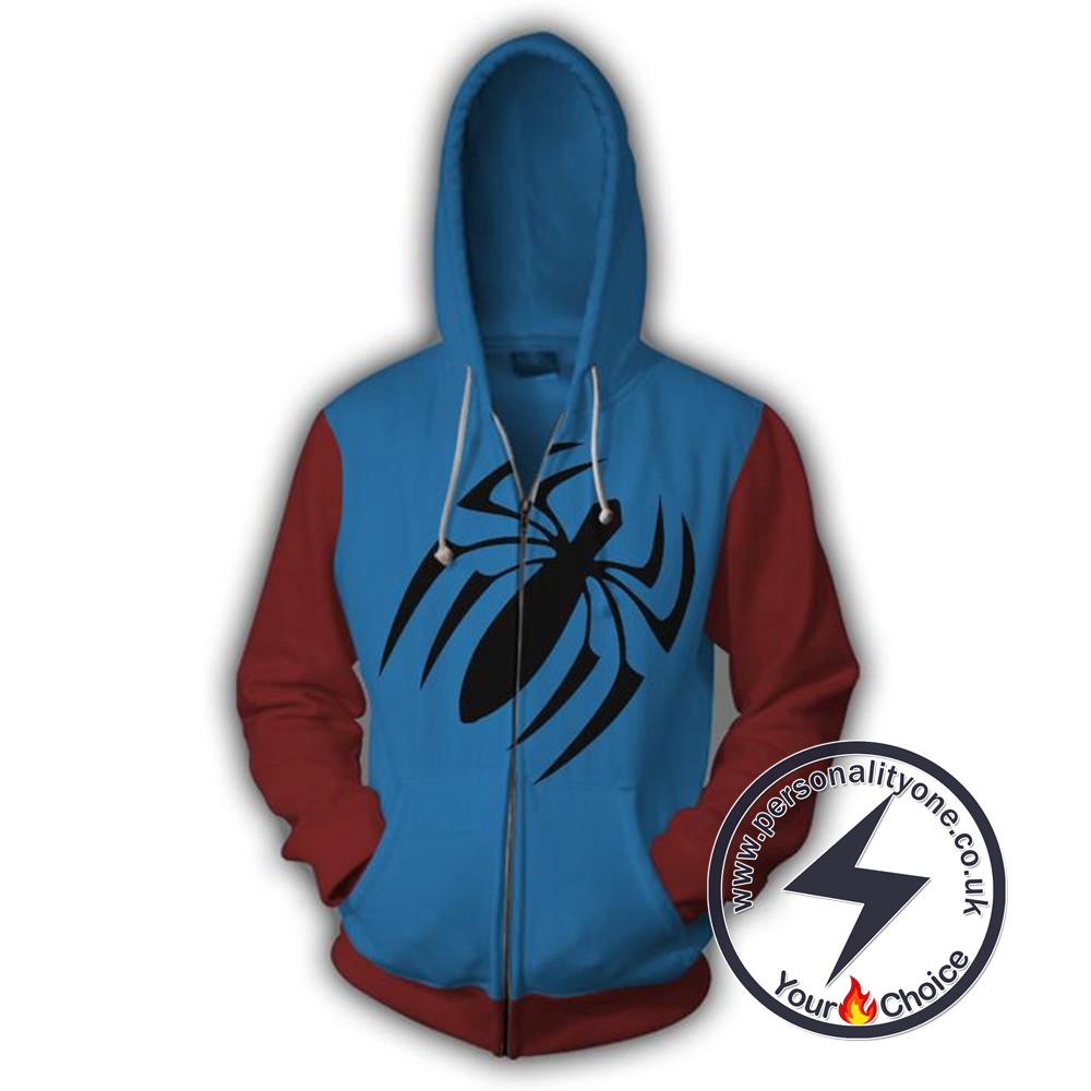 Spiderman Hoodies - Scarlet Spider Man Zip Up Hoodie